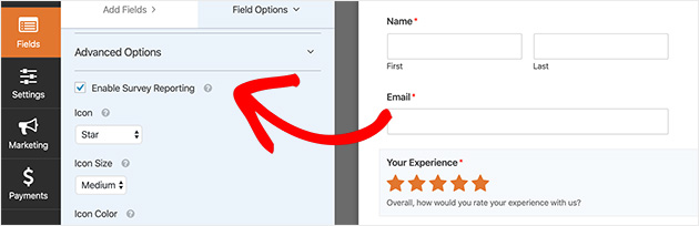 wpforms-field-specific-survey-reporting - SeedProd enable survey reporting only for specific fields in WPForms