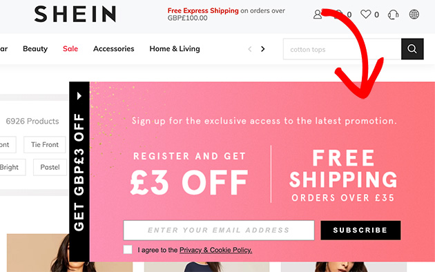 free-shipping-shein - SeedProd free shipping notification