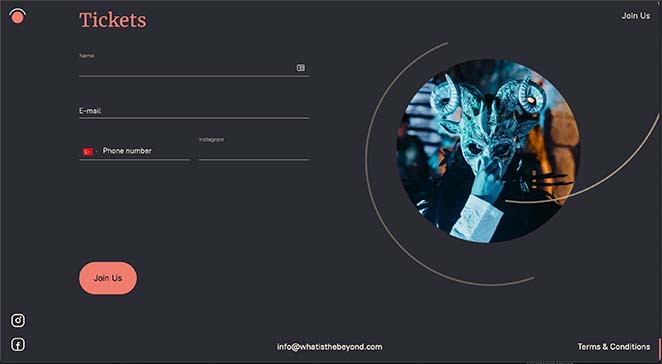 one-page-website-contact-form - SeedProd One page website event registration form