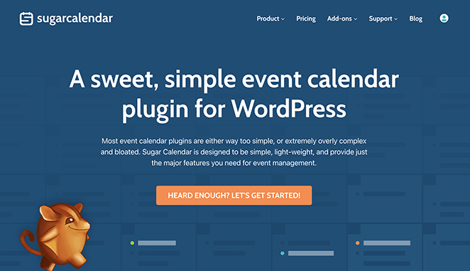 sugar-calendar - SeedProd sugar calendar homepage