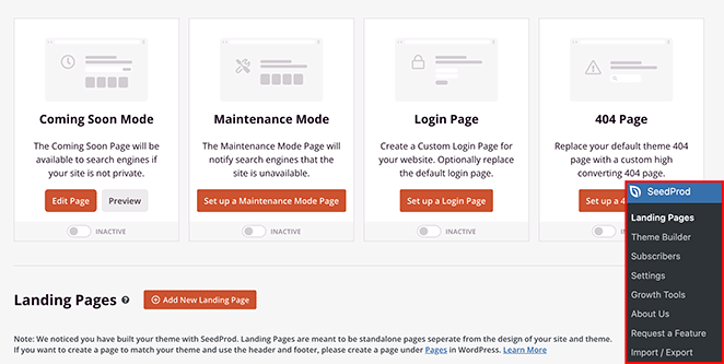 landing-page-dashboad - SeedProd SeedProd landing page dashboard
