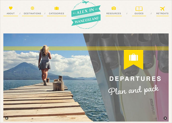 alex-in-wanderland - SeedProd Alex in Wanderland travel blog example