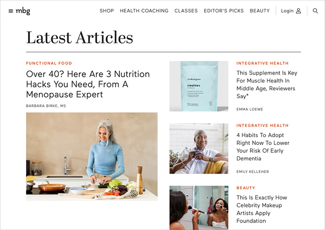mind-body-green-blog-layout-example - SeedProd Blog post examples