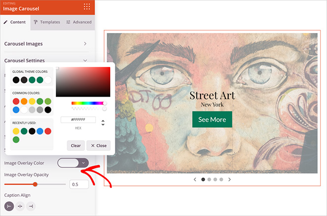 image-carousel-overlay-color - SeedProd Adding a color overlay and opacity to image carousel block in SeedProd